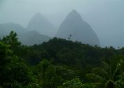 Pitons in the rain