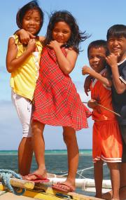 Some of the local kids posing for a picture