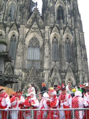 Revelry in front of the cathedral