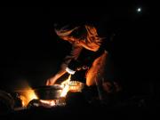 A night in the wadi with Bedouin dinner cooked on the open fire
