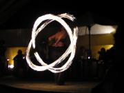 Fire twirler at the big party event!