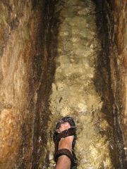 My sandal in Hezekiah's Tunnel