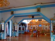 Inside the wooden church
