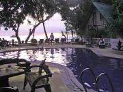 The pool at sunset.