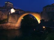 The Stari Bridge at night.