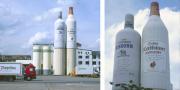 New Landmark - two giant Korn-bottles (Nordhäuser Doppelkorn is Germany's most sold grain-liqour)
