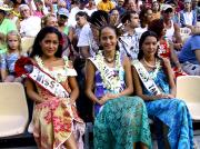 Miss Heiva, Miss Tahiti Nui and Miss Tahiti 2002 at the Marae Arahurahu pageant
