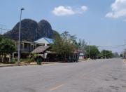 The departure point for James Bond Island in March - Phang Nga's empty Main St.