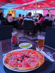 Pizza and lager at the Jo Pizzeria