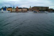 The Gamla Stan island seen from the Skeppsholmen island. Royal Palace on the right.