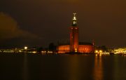 The Stadshuset (City Hall) at night. It dominated the capital's skyline.
