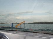 crossing the Ebro with the car by ferry