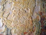 Amazing carved detail in doorway lintel at Yaxchilan