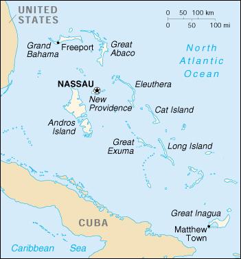 Map of Bahamas, the