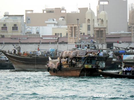 Postcard Dhows on the creek