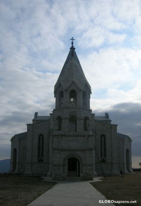 Postcard Nagorno Karabakh (Armenia). Cathedral the evening