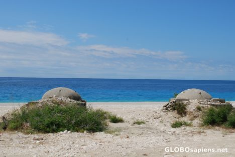 Postcard Bunkers on the beach