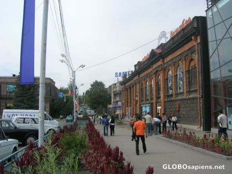 Postcard Central Street in downtown Gyumri