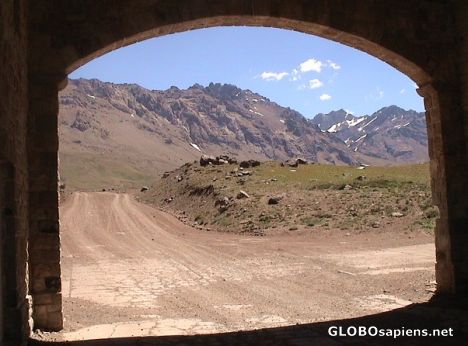 Postcard A gate to the Andes