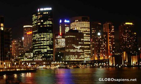 Postcard Night Panorama of Sydney - Circular Quay