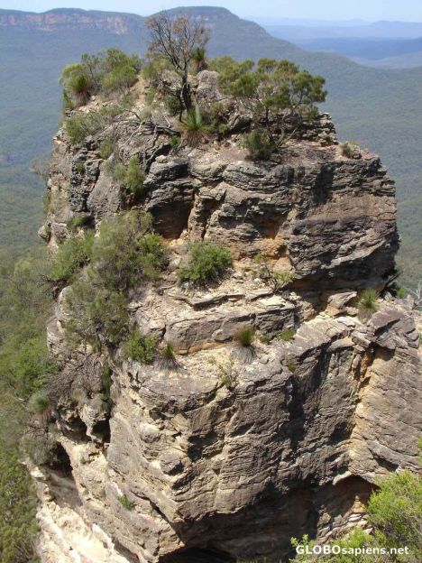 Postcard A close up of one of the rocks foring the 3 Sister