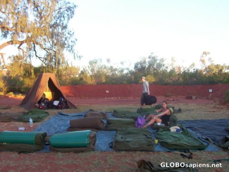 Postcard Camping in the outback