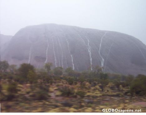 Postcard Uluru on a wet day