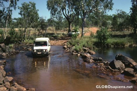 Postcard Kalumburu Road, crossing King Edward River