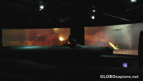 Postcard Recreation of an attack in the War Memorial
