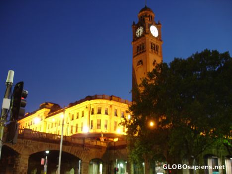 Postcard Sydney Railway Station - Night shot