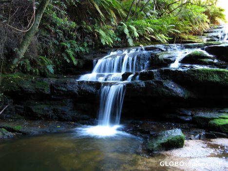 Postcard small waterfall in Blue Mountains
