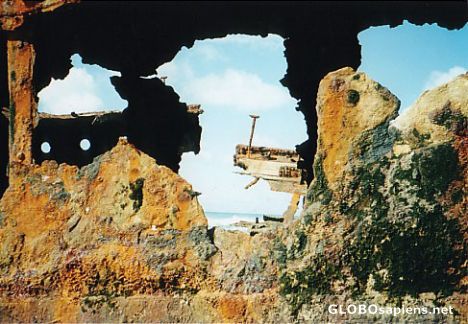 Postcard Maheno Ship Wrack