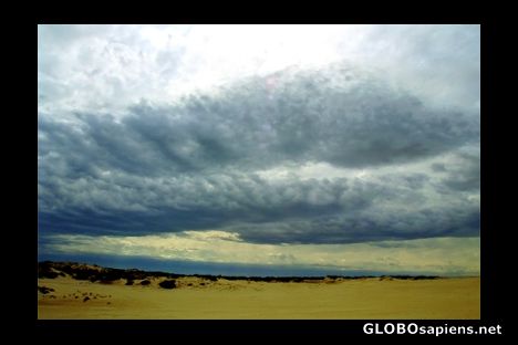Postcard A storm approaches the Coorong National Park