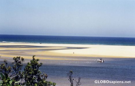 Postcard snowy river, lakes entrance, australia