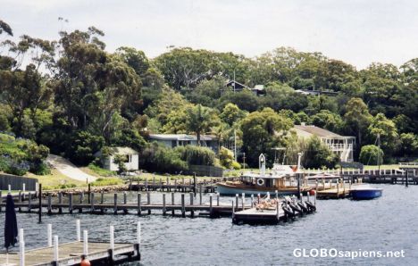 Postcard House and boats by the bay
