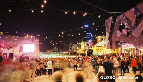 Postcard Federation Square on New Years Eve