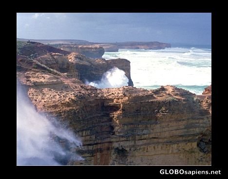 Postcard Wild and windy coastline of the Great Ocean Road