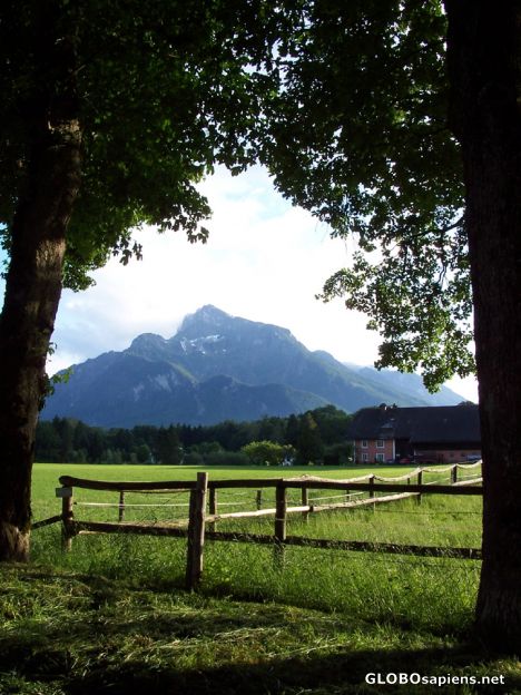 Postcard The  Untersberg Mountain from the Hellbrunn Allee