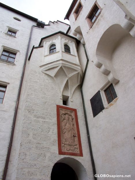 Postcard Marble Memorial on outer facade of Hohen Stock