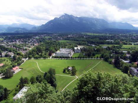 Postcard Scenery of Mountains at back of Hohensalzburg
