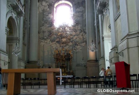 Postcard Altar of Collegiate Church on Universitatsplatz