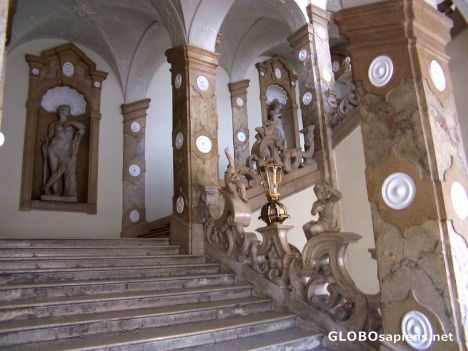 Postcard Landestheater's stairway