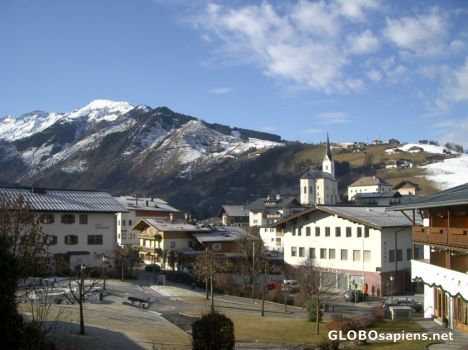 Postcard Kaprun City with church
