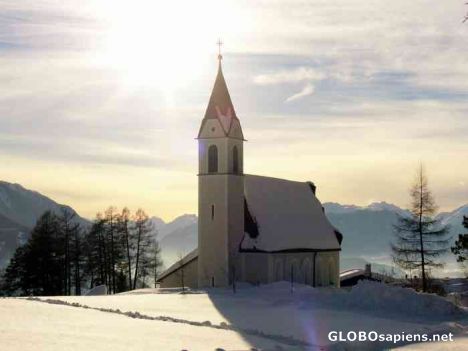 Postcard Church at sunset