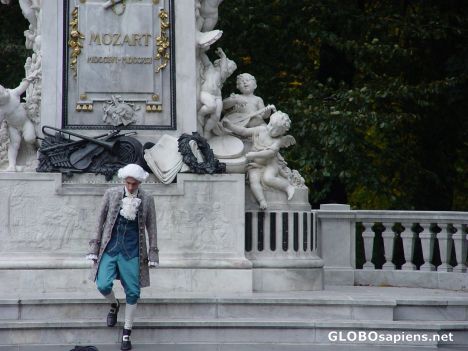 Postcard Mozart in Austria Garden