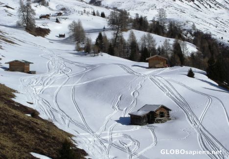 Postcard Tracks and huts