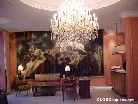 Postcard Hotel Bristol lobby Salzburg, Austria.