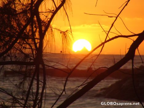 Postcard Sunset From Dover Beach on Barbados South Coast