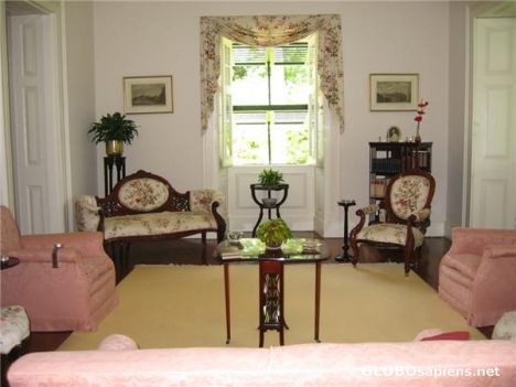 Postcard Inside of Francia Plantation House