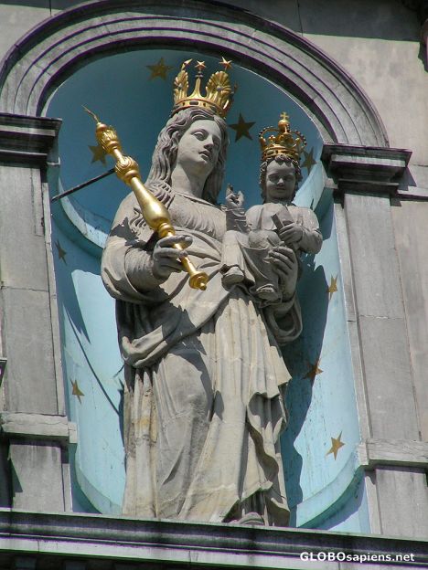Postcard Detail of town hall